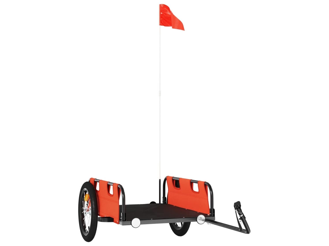 Remolque para bicicletas VIDAXL hierro y tela Oxford naranja