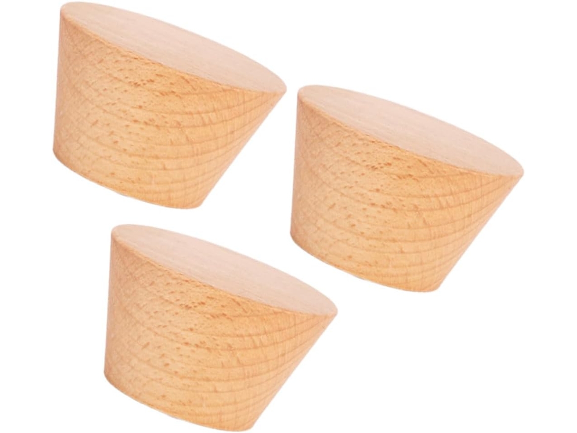 Juego 3 Ganchos Pared Madera Maciza Perchas Multifuncionales Resistentes Óxido Deformación Cocina Entrada Haya