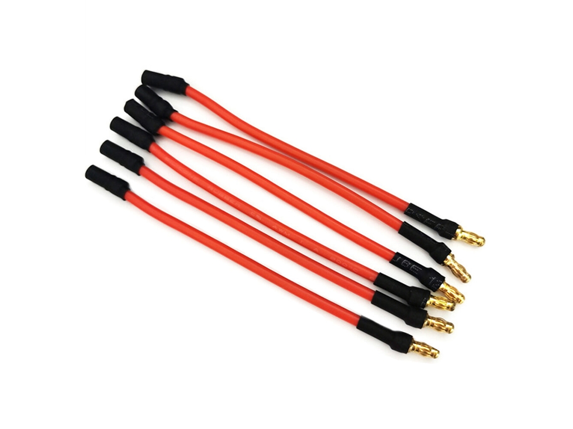 Blue10cm6pcs Rc Motor Esc Extension Cable 10cm/25cm With 16awg Silicone Cable 3.5mm Banana Head For Rc Drone Car Toy