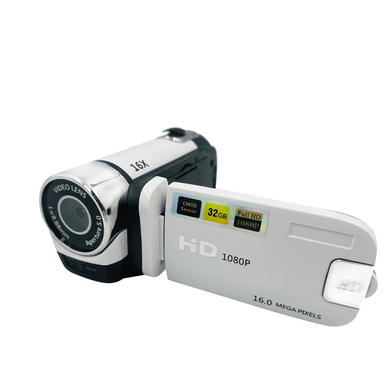 (blanco) Cámara Giratoria De 2,4 Pulgadas De 270 Grados, Zoom De 16x, Fotos De 1080p