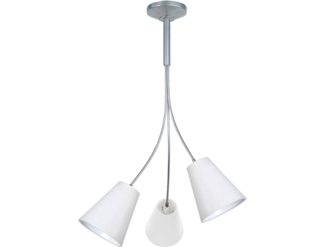Lámpara de Techo TOSEL Dunns 3 Bombillas (Plateado, Blanco - E14 - Máx. 40W - Metal)