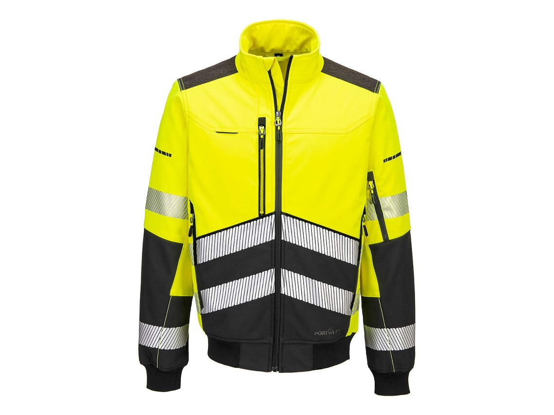 Chaqueta Softshell Alta Visibilidad Ev4 3 Capas | Trabajo Amarillo/negro / S
