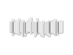 Perchero De Pared Con 5 Ganchos Plegables, Blanco, 48 X 18 X 3 Cm