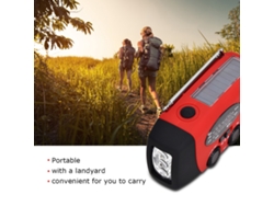 Radio Portátil De Emergencia Am/fm/wb Con Energía Solar, Linterna Led, Manivela Y Cargador Usb.