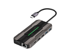 Estación de acoplamiento USB-C SD 13 en 1 Bestvite de 1000 m RJ45 compatible con HDTV VGA USB Hub 3.0 adaptador para PC portátil plateado
