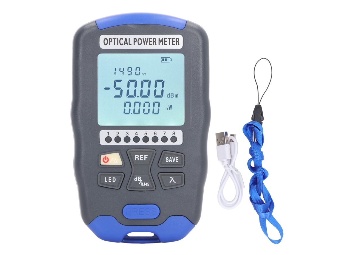 Medidor De Potencia Óptica 3 En 1 Con Localizador Visual De Fallos (20 Km) Y Comprobador De Red Rj45 (-50 A +26 Dbm)