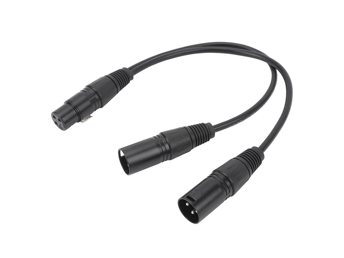 Cable Divisor Balanceado De 3 Pines Xlr Hembra A Doble Xlr Macho Para Micrófono, 30 Cm/11,8 Pulgadas.