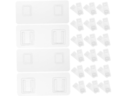 20 Juegos De Ganchos Adhesivos Transparentes Para Retirar De La Pared - No Requiere Desmontaje