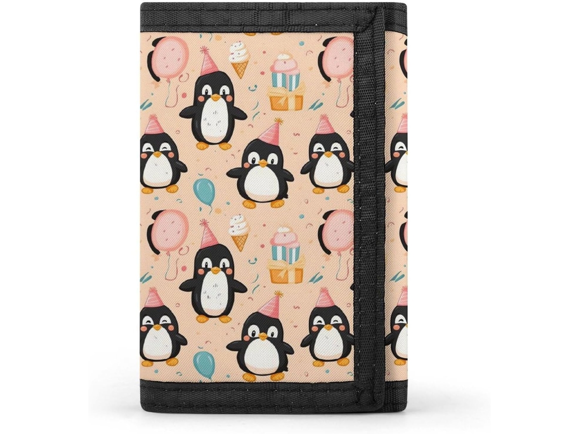 Cartera Compacta Poliéster Con Cremallera Para Hombre Diseño Estampado