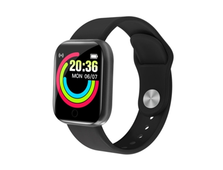 Smartwatch 1.44'' Y68, soporte para monitorear frecuencia cardíaca, presión arterial, oxígeno en sangre (negro)