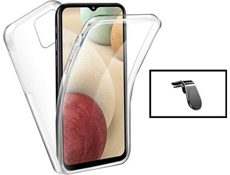 Kit Carcasa 3x1 Samsung Galaxy A12 PHONECARE Transparente y Blanco
