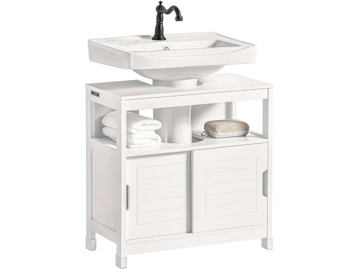 Armário de Baño SOBUY FRG128-II-W (MDF - 60 x 30 x 61 cm)