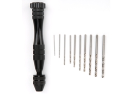 Juego de 10 taladros manuales de aleación de aluminio negro (aptos para carpintería)