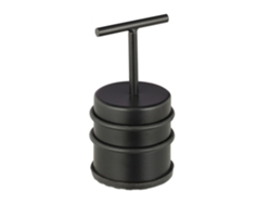 Relaxdays Tope Puerta Con Asa, Puertas Y Ventanas, Alto, Redondo, Interior Hogar, Acero Inoxidable, Goma, 7 Cm Ø, Negro