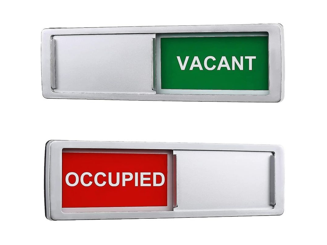 Letrero Indicador De Puerta Corrediza Abierta/cerrada Con Imán Y Adhesivo Para Uso Comercial, De Oficina Y En Baños - Negro