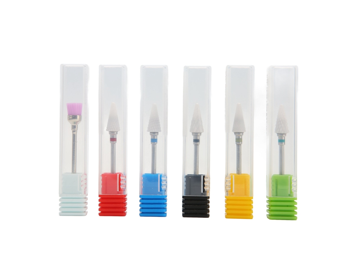 6pcs Conjunto De Brocas Para Lixadeira De Unhas Profissional Cerâmica Remoção De Esmalte Gel Cutícula Iniciante