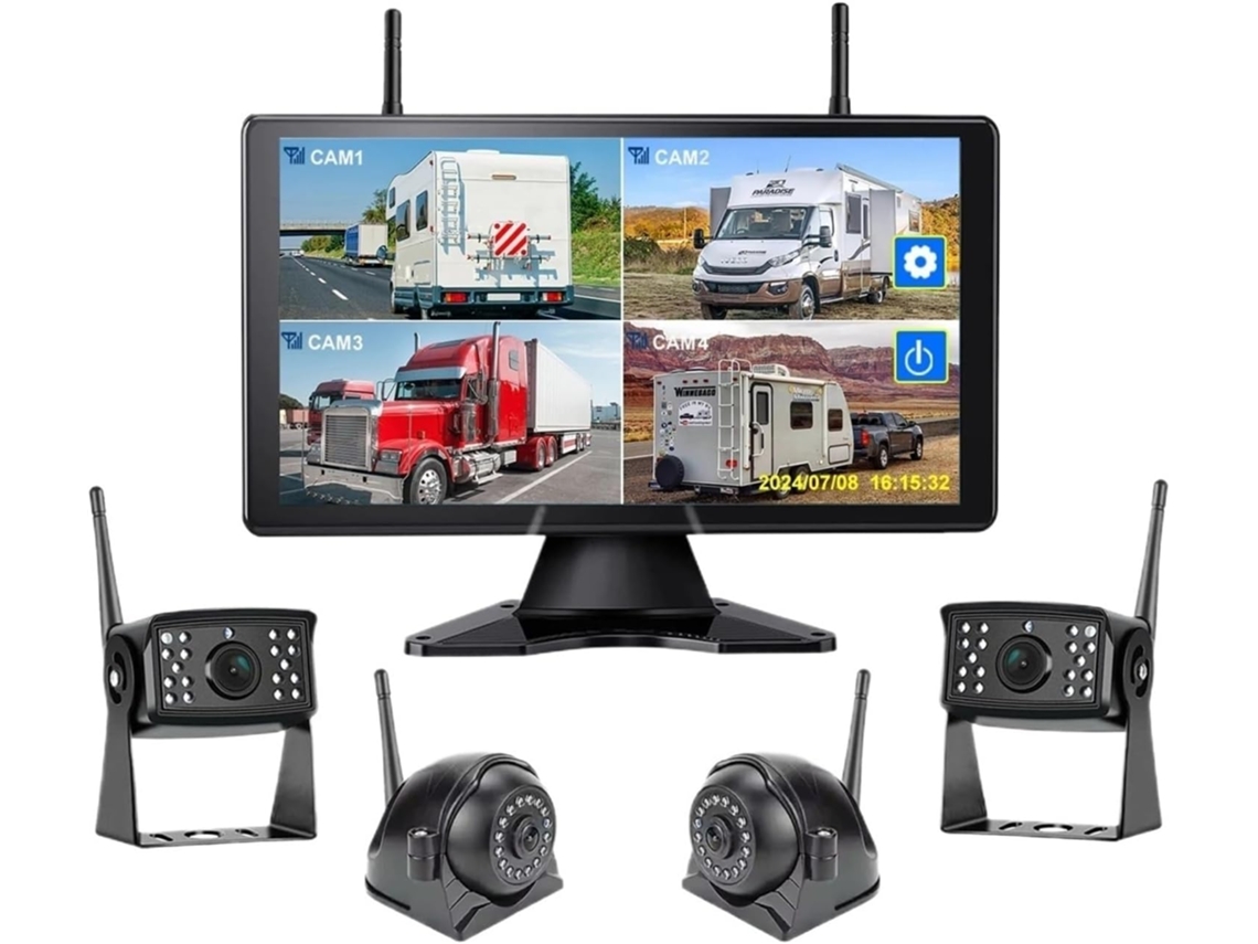 Monitor Digital Inalámbrico De Punto Ciego De 10 Pulgadas, Con Pantalla Táctil Y Cámara.