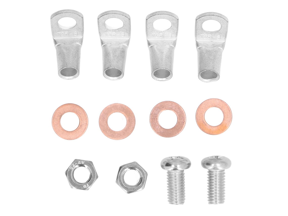 Conector Terminal Anular 90 Grados Contacto Principal Bms Con Kit Tornillo Tuerca Arandela M8