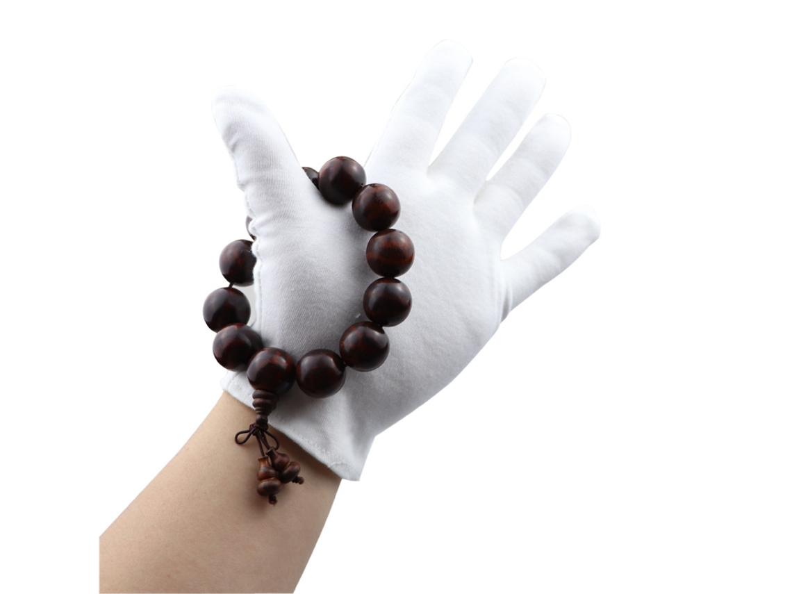 Guantes Algodón Blancos 15 Pares Transpirables Spa Talla Grande