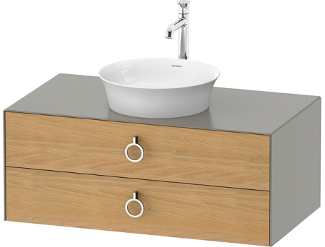 DURAVIT Tulip blanco, mueble de baño colgado en la pared, ancho 1000 x fondo 550mm, con 2 cajones, con tirador, WT49910