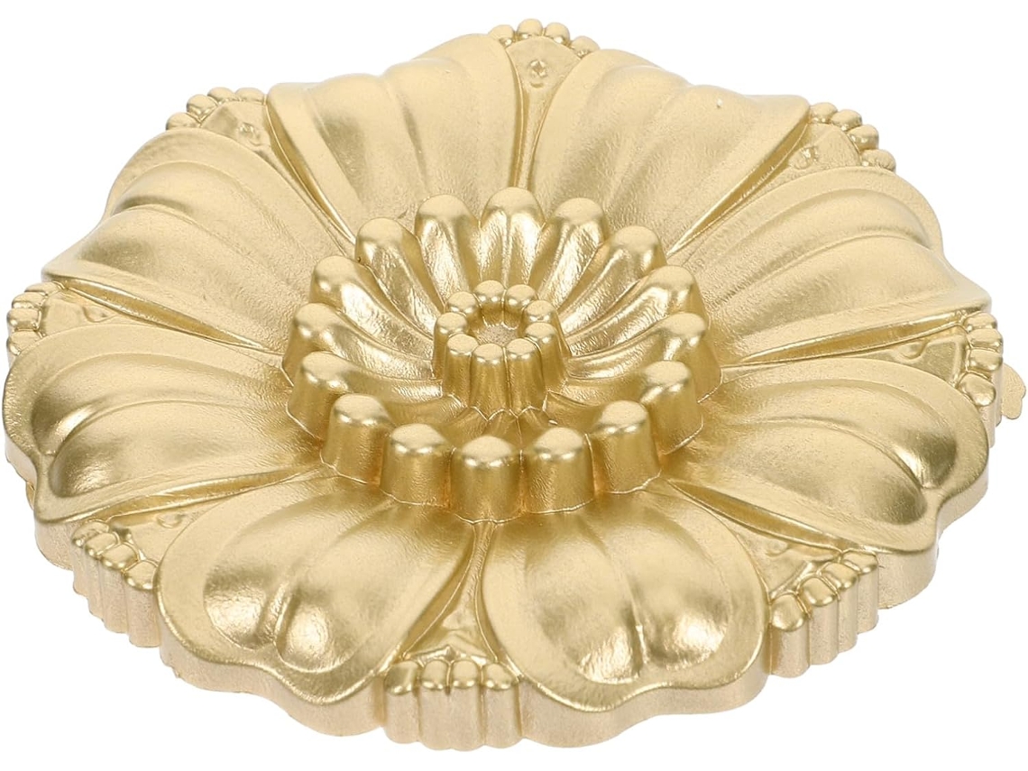 Medalhão De Teto Dourado Em Plástico, Formato De Flor, Estilo Vintage, Resistente Às Intempéries.