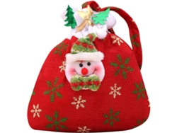 Bolsa De Regalo Navideña De Terciopelo Dorado Con Papá Noel Para Decorar Y Guardar Dulces.