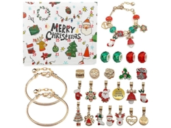 Fasst-calendario De Adviento Navideño De 24 Días Caja Misteriosa Pulseras Diy Creativas Regalo Para Niñas