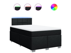 Maison Exclusive - Cama Box Spring Con Colchón Tela Negro 120x200 Cm