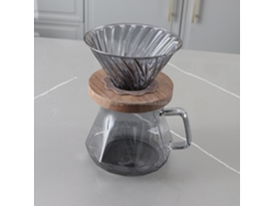 Juego de 400ml/600ml para servir café en casa, en vidrio gris, estilo barista.