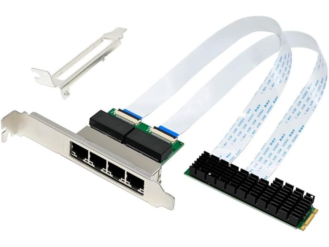 Tarjeta De Red Gigabit Ethernet Nic M.2 B Key, Adaptador Lan Industrial De 4 Puertos Para Pc