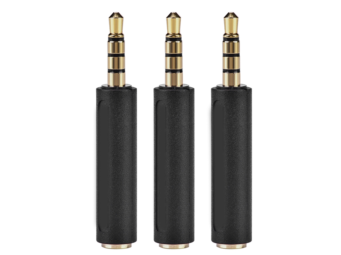 Adaptador De Auriculares Omtp A Ctia De 3.5mm Convertidor De Audio 3 Unidades Negro