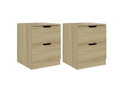 Maison Exclusive - Mesitas Noche 2 Uds Madera Ingeniería Roble Sonoma 40x40x50 Cm