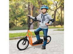 Patinete Impulso Con Ruedas De 16/12 Pulgadas, Para Mayores De 5 Años, Color Naranja.
