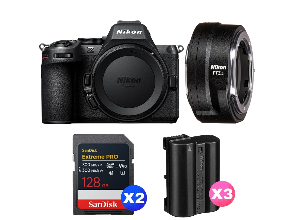 Nikon Z5 Ii + Ftz Ii + 2 Sandisk 128gb Extreme Pro Uhs-ii Sdxc + 3 Nikon En-el15c + Ebook “20 Consejos Para Fotos Que Impactan”