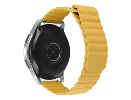 Correa de piel auténtica magnético 22mm para COROS Apex 46mm/Apex Pro/TicWatch Pro 3 - amarillo