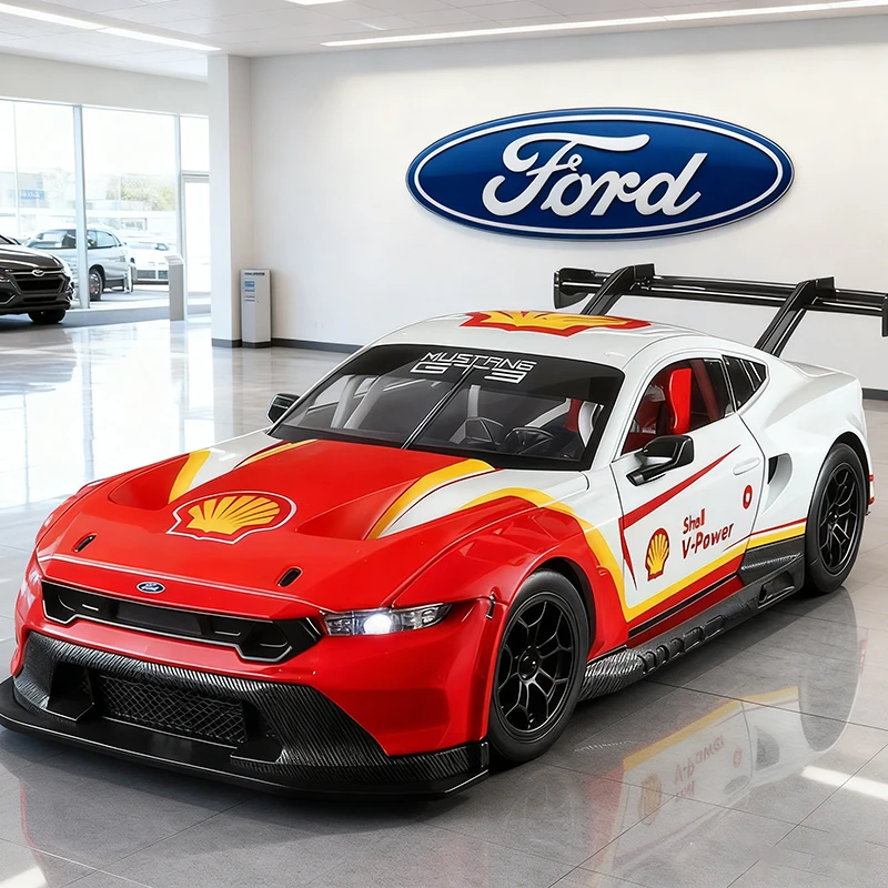 (rojo) Modelo De Coche De Carreras De Aleación A Escala 1:24 Con Efectos De Sonido Y Luz.