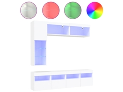 Maison Exclusive - Mueble De Pared De Tv Con Luces Led 7 Piezas Blanco