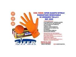Sifer guante nitrilo diamantado desechable  50 und  t. s 9920