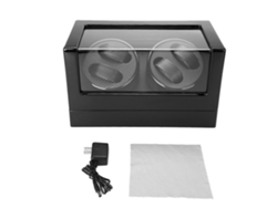 Caja giratoria para 4 relojes mecánicos automáticos con almacenamiento y pantalla negra