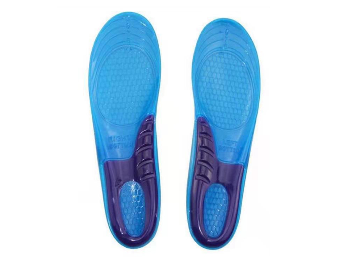 2 Plantillas Deportivas De Silicona Tpe Azul Engrosadas Con Alta Elasticidad Y Absorción De Impactos.