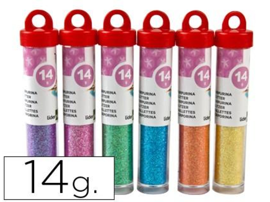Purpurina Liderpapel Fantasia Cores Metalicas Pastel Frasco de 14 Gr