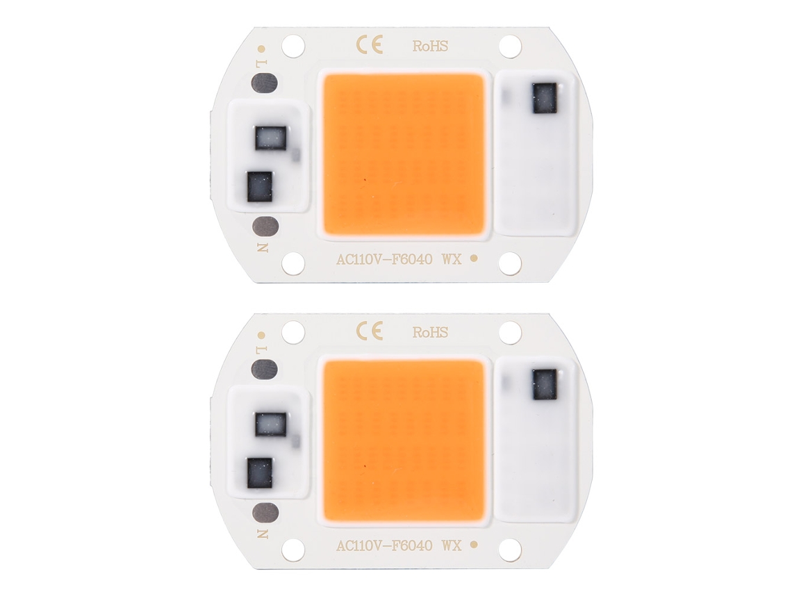 Rebe-2pcs Chips De Luz Cob Led Integrado Para Plantas Fuente De Luz 20w Ac110v Alto Brillo