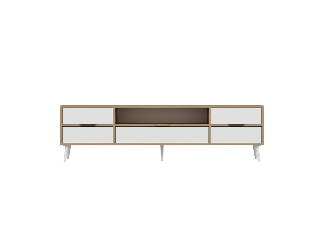 Mueble de TV Elina con espacio de almacenamiento, color blanco, Venprodin