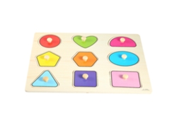 Juguete De Madera De Puzzle Geométrico Para Niños Divertido Aprendizaje Temprano Juguete De Agarre Mano Educativo