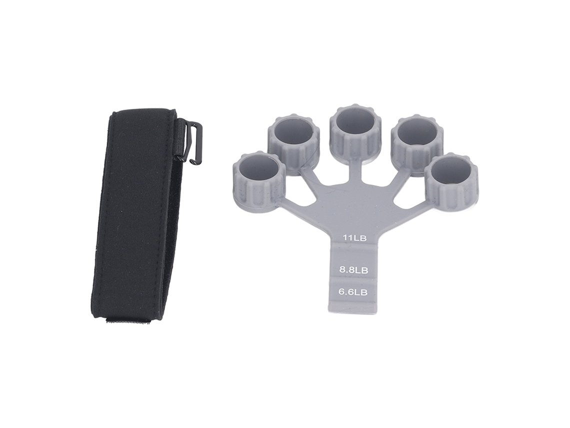 Entrenador De Fuerza De Manos Y Dedos De Silicona Con 3 Niveles Ajustables Para Ejercicios De Agarre - Gris