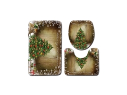 Juego de 3 alfombrillas antideslizantes para baño - Nieve