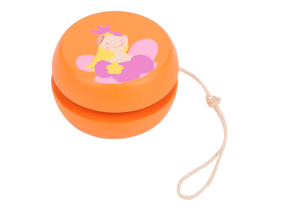 Yo-yo De Madera Con Estampado De Dibujos Animados Para La Educación Infantil (princesa Naranja)