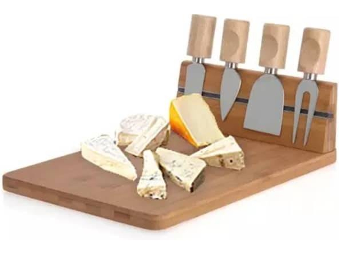 Excellent Houseware Soporte para cuchillos de queso con tabla de bambú
