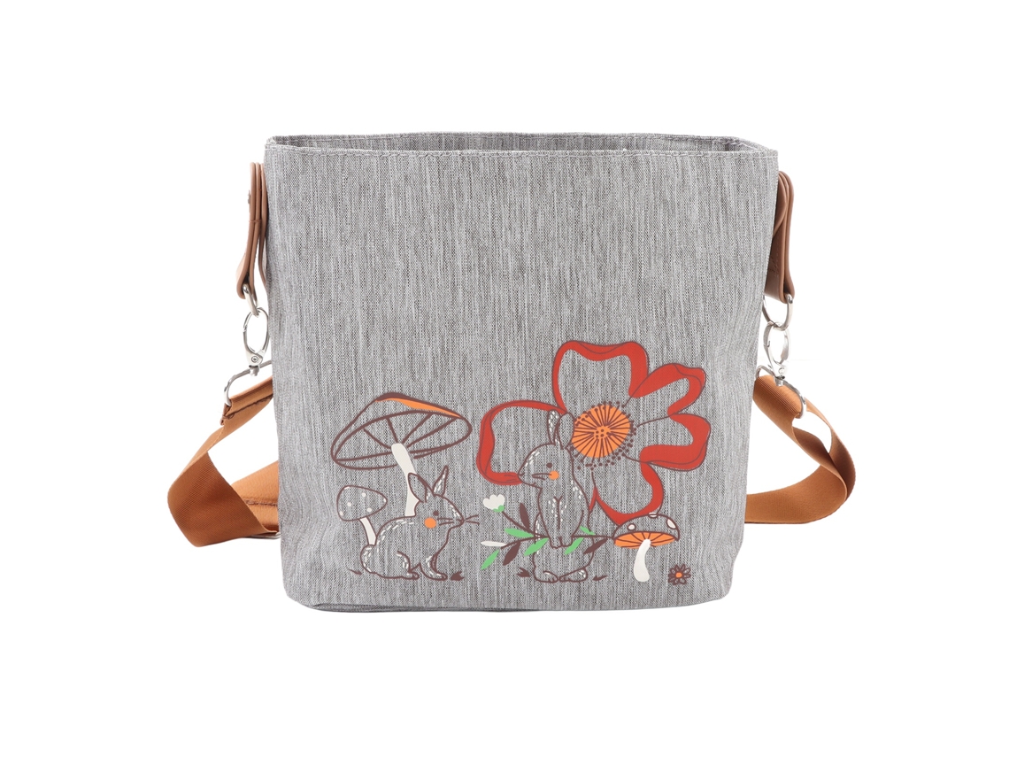 Bolsa De Mamãe Multifuncional Impermeável Grande Capacidade Para Viagem Cinza Escuro
