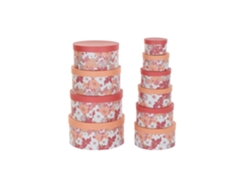 Set 10 Caja Carton Redonda Fucsia 37,5x37,5x18cm